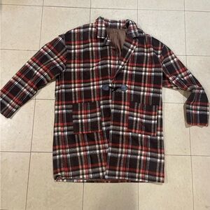 Mens Shein Trench Style Coat Barely Used Size XL. Chocolate Brown Cherry Color.